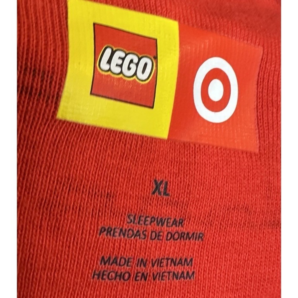 LEGO TARGET Red Stacked Brick Pattern Pajama Set Adult Size XL 100% cotton - Picture 2 of 8